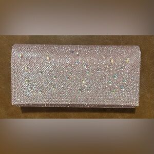 Beautiful Rhinestoned Pink/Rose Gunne Sax by Jessica McClintock Clutch